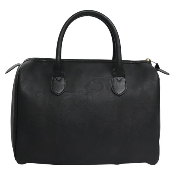 Christian Dior Trotter Canvas Hand Bag PVC Leather Black Auth BD334 - Picture 2 of 16